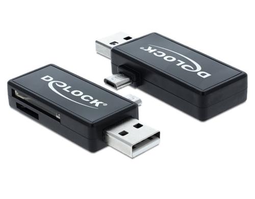 DeLock 91731  Micro USB OTG Card Reader 1x USB-A Stecker, OTG Funktion erforderlich