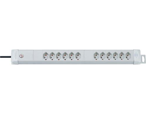 Brennenstuhl Premium-Line Steckdosenleiste 12xT13, ohne Schalter, lichtgrau, 3m Kabel