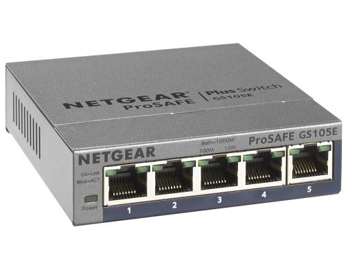 Netgear GS105Ev2: 5 Port Switch 5-Port Gigabit Plus Switch