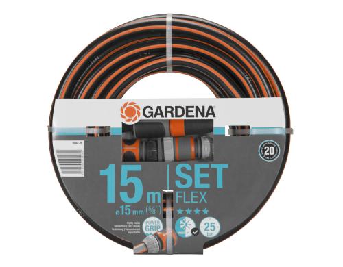 GARDENA Comfort FLEX Schlauch 15 m Schlauch komplett mit Systemteilen