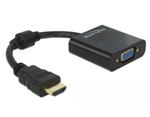 Monitoradapter HDMI-A zu VGA-Bu schwarz HDMI-A Stecker zu VGA Buchse mit Muttern