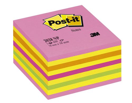 3M Post-it Wrfel neon pink 1 Block  450 Blatt, 76x76mm