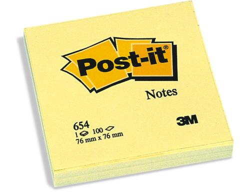 3M Post-it,Haftnotizen, gelb der Klassiker, 76x76mm
