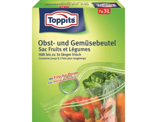 Toppits Obst-und Gemsebeutel bis zu 3 x lnger frisch, Inhalt: 7 Beutel