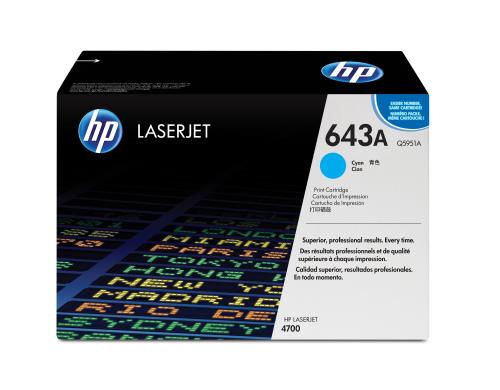 HP Toner 643A - Cyan (Q5951A) Seitenkapazitt ~ 10'000 Seiten