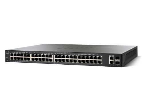 Cisco SF220-48P: 48 Port Smart Plus Switch 48xFE, 48xPoE (375W), 4xPoE+, 2xSFP/RJ45 1G