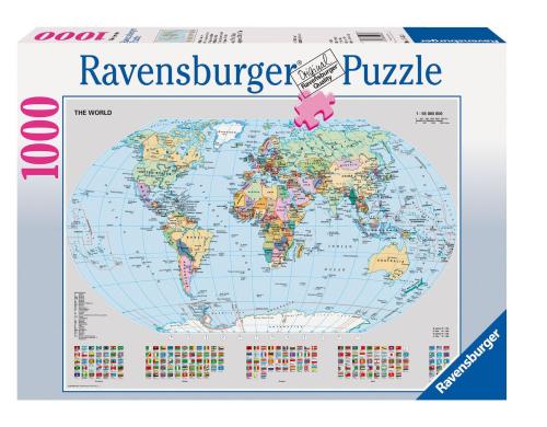 Ravensburger Puzzle, Politische weltkarte Puzzleteile: 1000, Alter: 14+