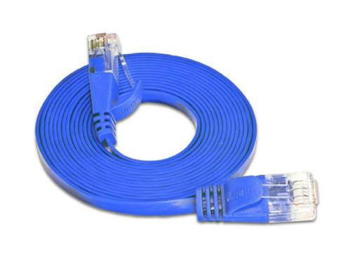 Wirewin Slim Patchkabel: UTP, 0.10m, blau Cat.6, AWG36, Klinkenschutz, Lngenaufdruck
