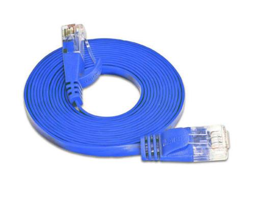 Wirewin Slim Patchkabel: UTP, 0.75m, blau Cat.6, AWG36, Klinkenschutz, Lngenaufdruck