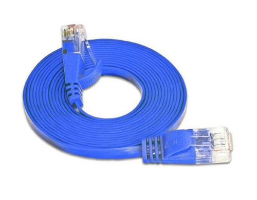 Wirewin Slim Patchkabel: UTP, 15m, blau Cat.6, AWG36, Klinkenschutz, Lngenaufdruck