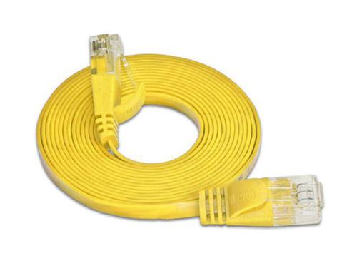 Wirewin Slim Patchkabel: UTP, 0.75m, gelb Cat.6, AWG36, Klinkenschutz, Lngenaufdruck