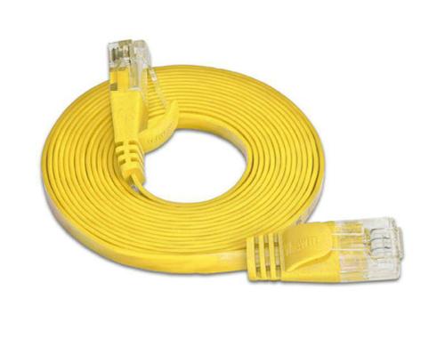 Wirewin Slim Patchkabel: UTP, 1.5m, gelb Cat.6, AWG36, Klinkenschutz, Lngenaufdruck
