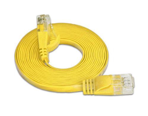 Wirewin Slim Patchkabel: UTP, 15m, gelb Cat.6, AWG36, Klinkenschutz, Lngenaufdruck