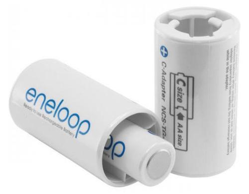 Panasonic eneloop BQ-BS2E/2E, Upsize: C 2er Pack, Nur Upsizer ohne Akku