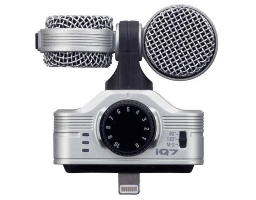 Zoom IQ7, MS Mikrofon fr iOS Gerte 16Bit /48 kHz, Lightning Stecker, silber