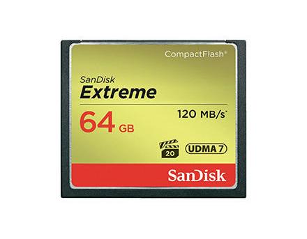 SanDisk CF Card 64GB Extreme 800x 120MB/sec, UDMA