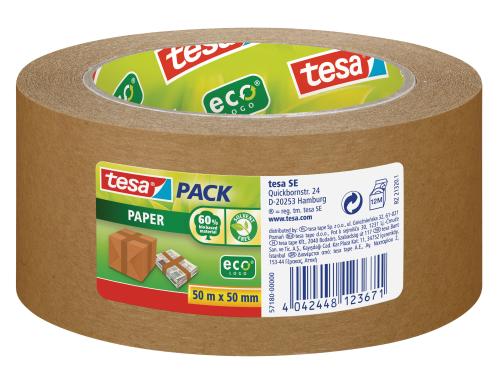 Tesa Paketband Paper ecoLogo braun, 50m x 50mm