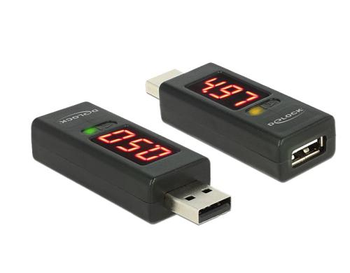 USB Strommesser Adapter Volt&Ampere bis 4 Ampere, A Stecker-Buchse