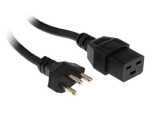 Netzkabel T23 - C19,  schwarz 2m Kabel, H05VV-F 3G1.5mm