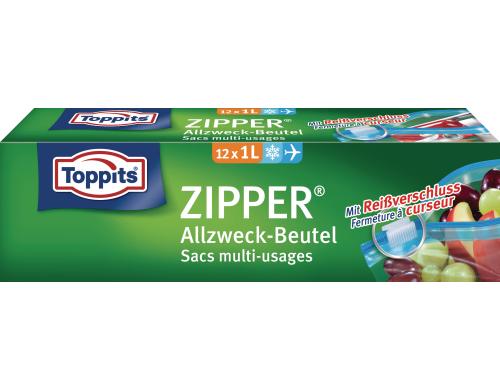 Toppits Zipper Allzweck-Beutel 1 Liter, 20 x 15 cm, Inhalt: 12