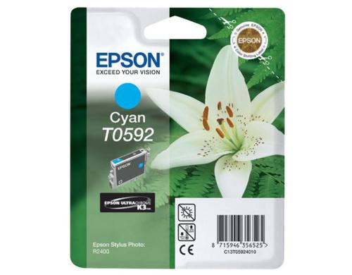 Tinte Epson C13T059240 cyan, 13ml zu Stylus Photo R2400, 520 Seiten