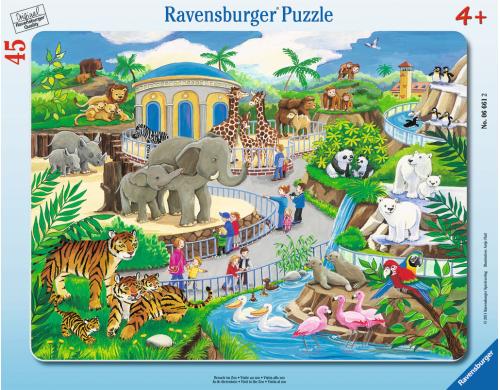 Ravensburger Puzzle, Besuch im Zoo Puzzleteile: 45, Alter: 4+