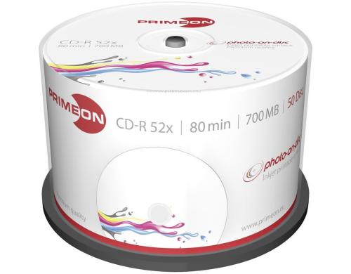 Primeon CD-R 700MB 50er Spindel bis 52-fach, bedruckbar