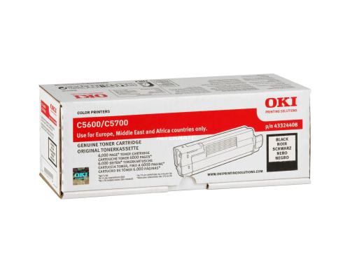 Toner schwarz zu OKI 5600/5700 43324408, 6000 Seiten @5% Deckung