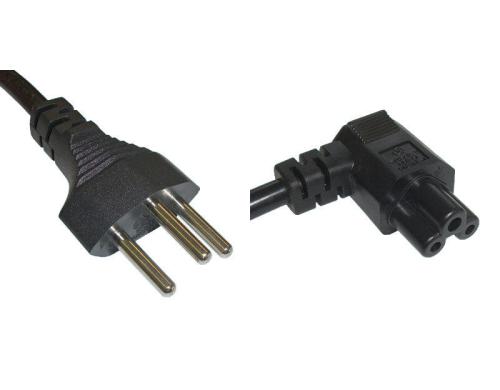 Netzkabel 250V / 2.5A, 2m, 3 polig Stecker Typ12, C5, schwarz