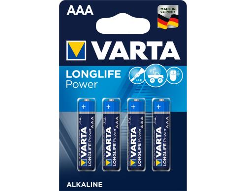 VARTA Longlife Power AAA, 1.5V, 4Stk vergl. Typ LR03, MICRO, AM4, KA3, AAA