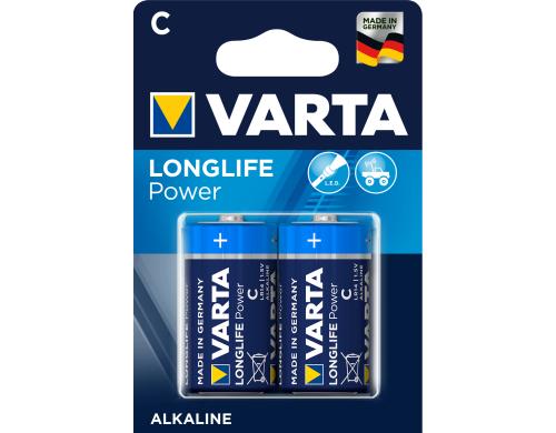 VARTA Longlife Power C, 1.5V, 2Stk vergl. Typ C, LR14, AM2, E93, Baby, 14A