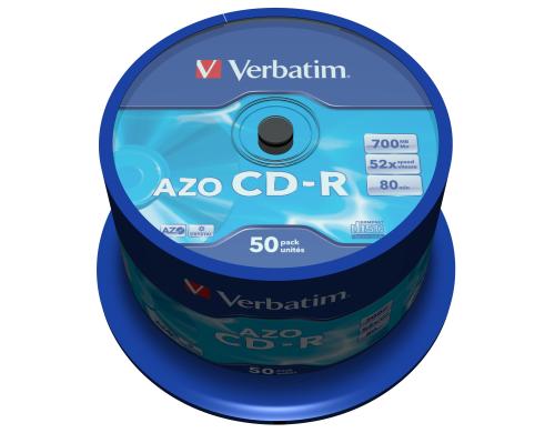 Verbatim CD-R 52x 80Min/700MB 50er Spindel Bis 52-fach, m.Logo/n.bedruckbar / Datalife