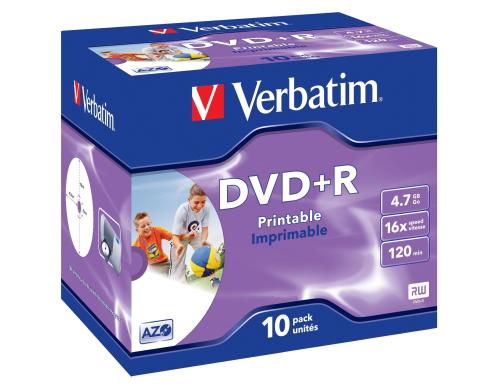 Verbatim DVD+R Medien 4.7GB,16x,10er Pack Wide printable Surface / Jewel Case