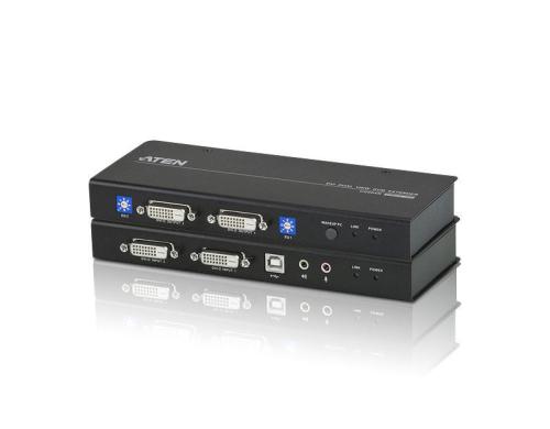 Aten CE604: KVM-Extender, DVI/USB Dual View bis 60m Reichweite, bis 1920x1200 Aufl.