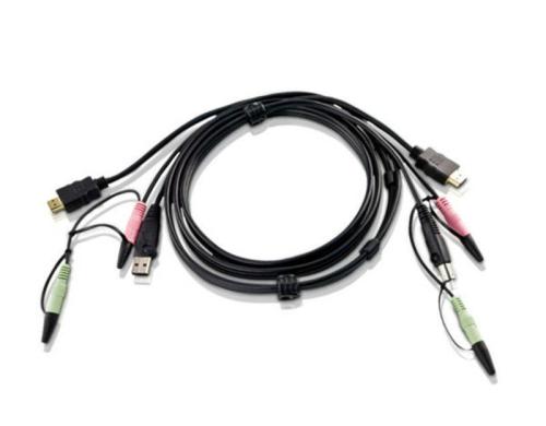 Aten 2L-7D02UH: USB-HDMI-KVM-Kabel 1.8M Anschluss: HDMI, USB und Audio