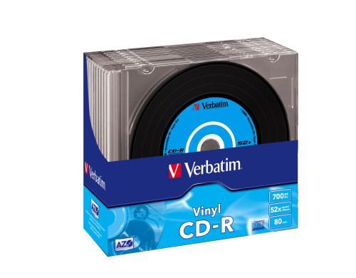 Verbatim CD-R 52x 80Min/700MB 10er Pack Bis 52-fach, Vinyl Surface, Datalife
