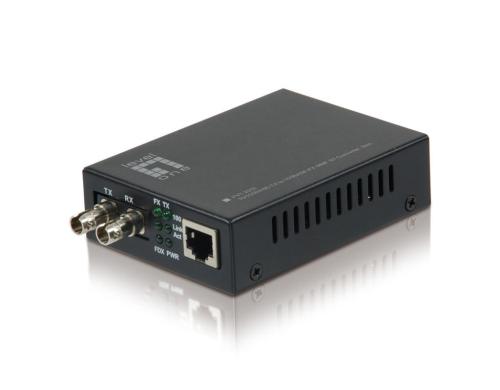 LevelOne FVT-2002: Media Konverter RJ45-ST 100Mbps Ethernet, 100FX ST, Multimode, 2km