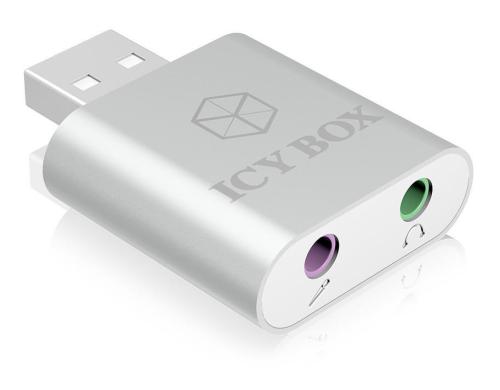 ICY BOX IB-527 USB zu Mikrofon und Kopfh verbindet PC mit Kopfhrer und Mikr.-Buchse