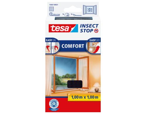 Tesa Insect Stop Comfort Fenster anthrazit Grsse: 1m x 1m,