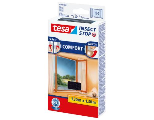 Tesa Insect Stop Comfort Fenster anthrazit Grsse: 1.3m x 1.3m,