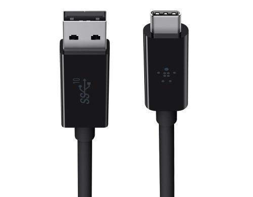 Belkin USB3.1 Kabel USB-A-/USB-C 1m, 10Gbps, schwarz