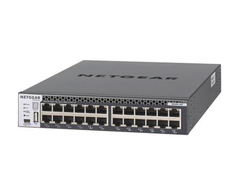 Netgear XSM4324CS: 24 Port Managed Switch 24x 10GBase-T, 4x SFP+, L3, halbe Breite