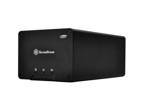SilverStone SST-DS223, ohne Netzteil Alu-Gehuse schwarz, 80x60x140mm (BxHxT)