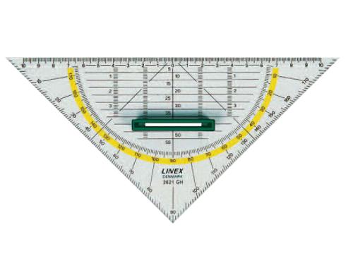 Linex: Geometriedreieck m. Grif 22.5cm Geo-Dreieck