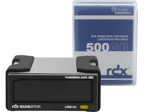 Tandberg RDX QuikStor: externes Laufwerk USB3+, Schwarz, inkl. 500GB, no Software