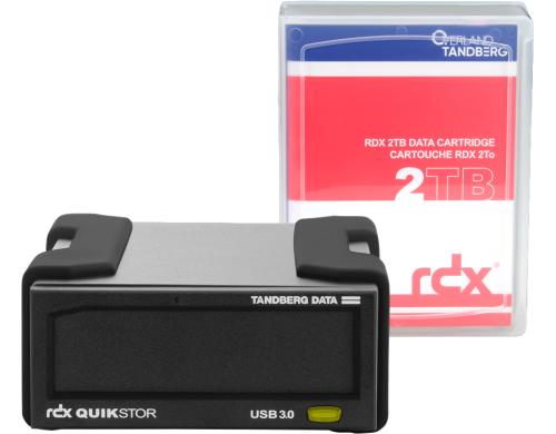 Tandberg RDX QuikStor: externes Laufwerk USB3+, Schwarz, inkl. 2TB no Software