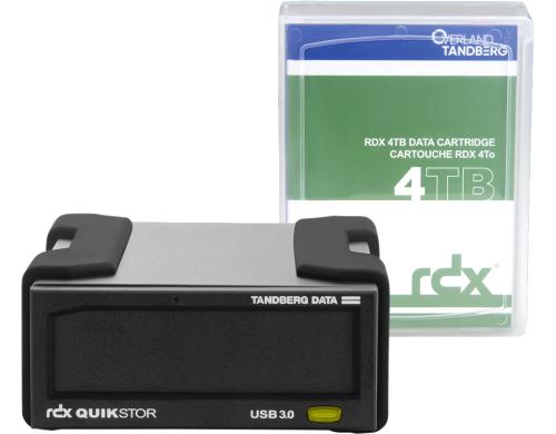 Tandberg RDX QuikStor: externes Laufwerk USB3+, Schwarz, inkl. 4TB no Software