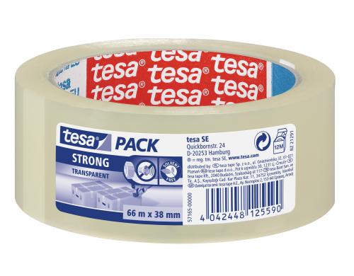 Tesa Paketband strong transparent, 66m x 38mm