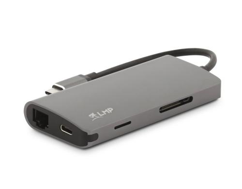 LMP USB-C 3.1 zu HDMI&3xUSB3.0&LAN&MicroSD Spacegrau, inkl. USB-C Laden