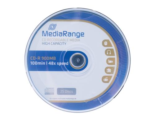 MediaRange CD-R 900MB/100Min, 25er Spindel bis 52-fach kompatibel, n.bedruckbar